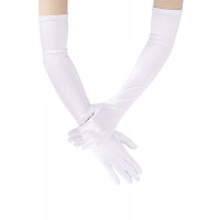 Довгі рукавички Star Night вище ліктя, білі, 55 см