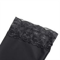 Эластичные чулки Star Night с кружевной коронкой, черные, XS-L