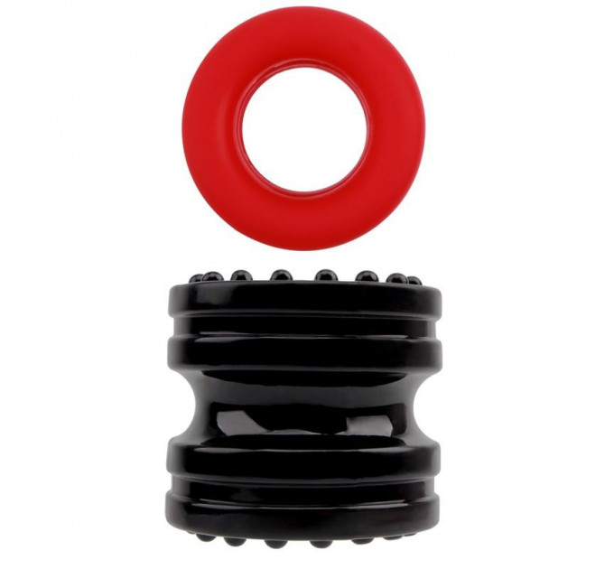 Набор эрекционных колец Chisa GK Power Hard-On Ring Set, черное/красное
