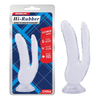 Фаллоимитатор двойной Chisa Hi-Rubber 8.0 Dildo, прозрачный