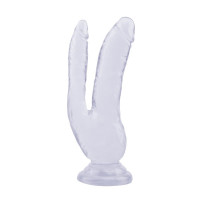 Фалоімітатор подвійний Chisa Hi-Rubber 8.0 Dildo, прозорий