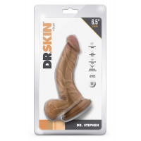 Фалоімітатор реалістичний на присосці Blush Dr. Skin коричневий, 16.5 х 3.8 см