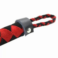 Флоггер DS Fetish Leather flogger M червоно-чорний ромб 38см
