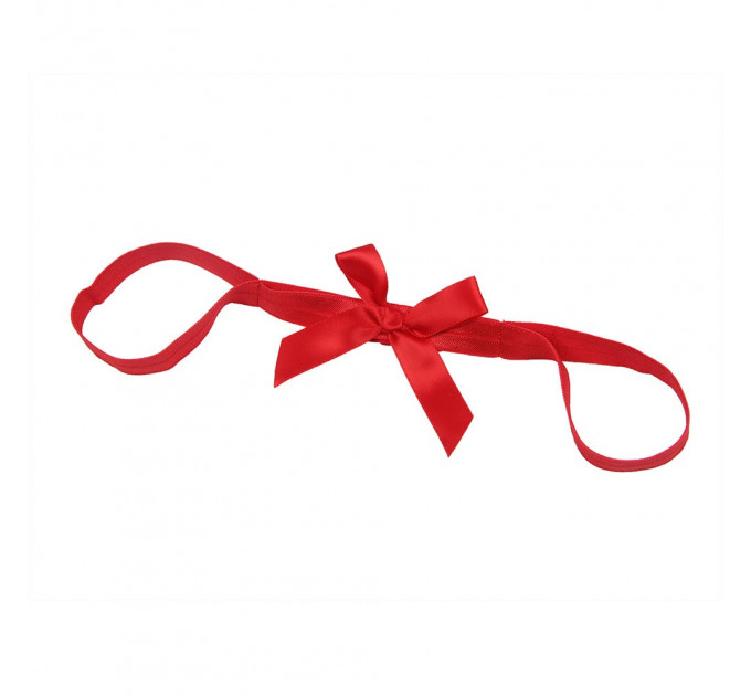 Комплект білизни з бантиками Star Night та декоративними наручниками, червоний, XS-S