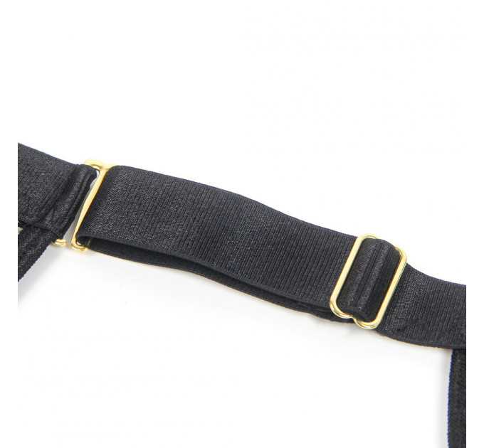 Корсет з гартерами та підв'язками Star Night на блискавці, чорний, XS-S