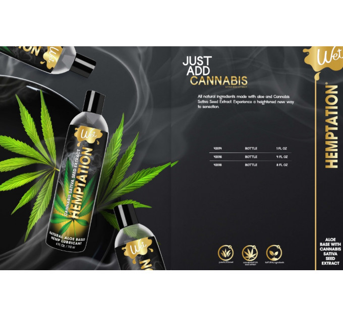 Лубрикант с экстрактом каннабиса на основе алоэ Wet Hemptation, 118 мл
