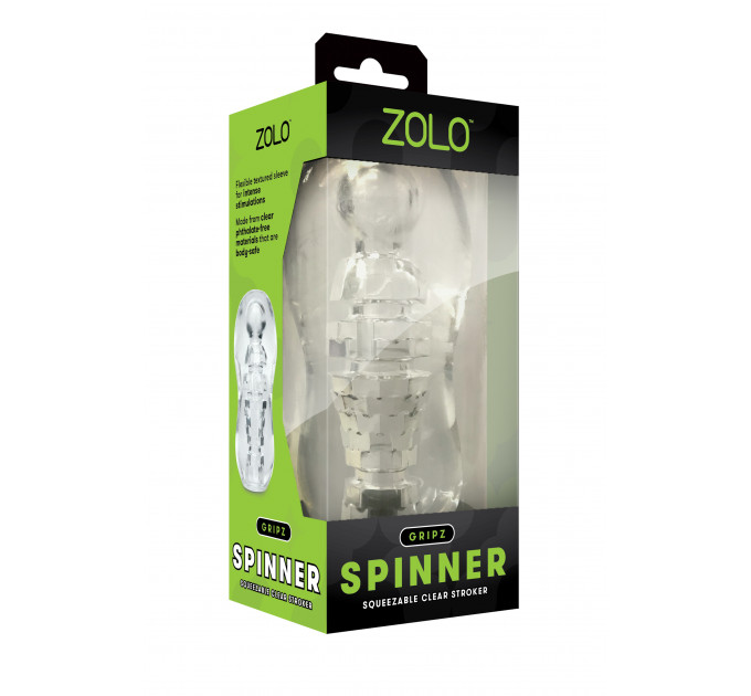 Мастурбатор прозрачный ZOLO GRIPZ SPINNER