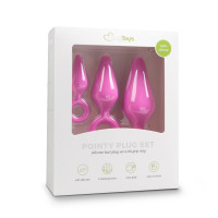 Набір анальних пробок Easytoys Pink Buttplugs With Pull Ring - Set
