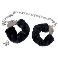 Наручники металлические You2Toys Bigger Furry Handcuffs с черным мехом