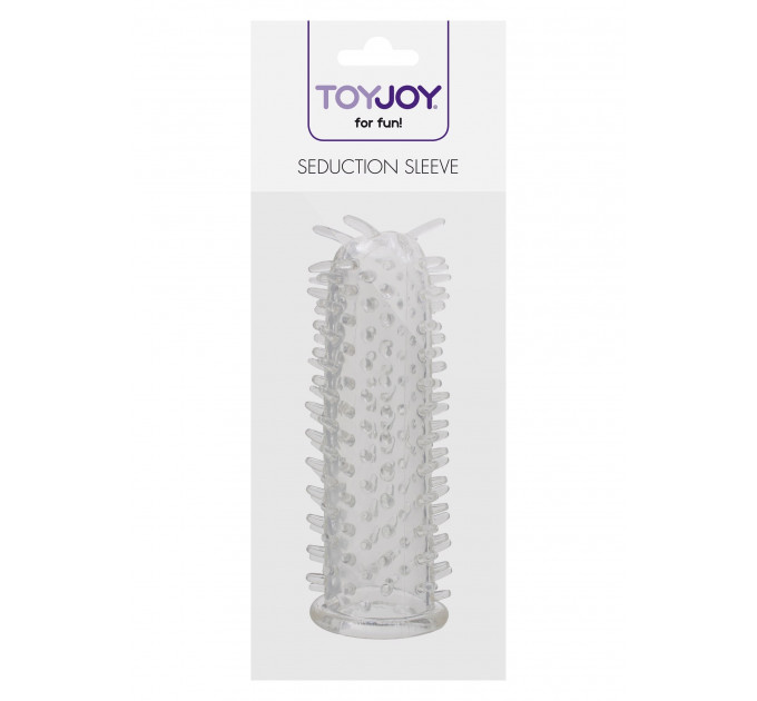 Насадка на пеніс із шипиками Toy Joy Seduction Sleeve Clear, прозорий