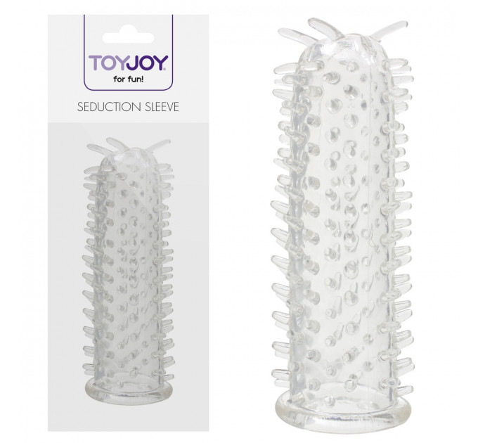 Насадка на пеніс із шипиками Toy Joy Seduction Sleeve Clear, прозорий