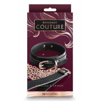 Ошейник с поводком NS Novelties BONDAGE COUTURE COLLAR AND LEASH BLACK