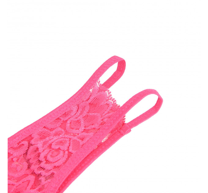 Відкриті трусики з інтимним вирізом StarNight, мереживні, рожеві, S