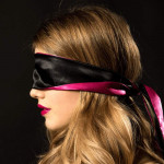 Повязка из сатина на глазу Adrien Lastic Satin Sash черно-розовая