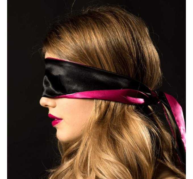 Повязка из сатина на глазу Adrien Lastic Satin Sash черно-розовая