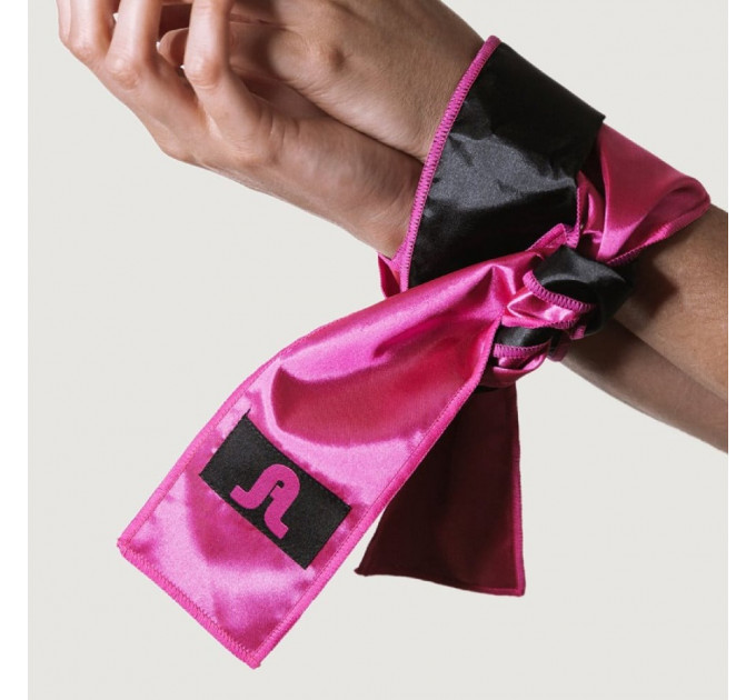 Повязка из сатина на глазу Adrien Lastic Satin Sash черно-розовая