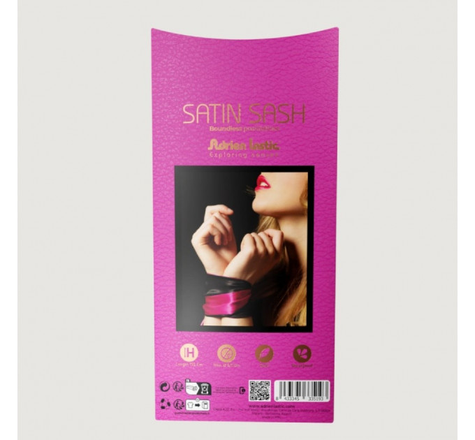 Повязка из сатина на глазу Adrien Lastic Satin Sash черно-розовая
