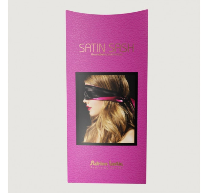Повязка из сатина на глазу Adrien Lastic Satin Sash черно-розовая