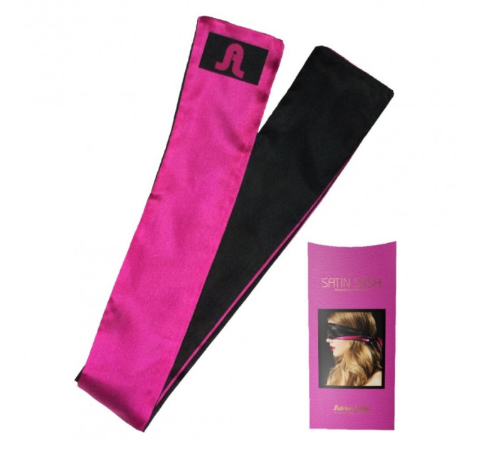 Повязка из сатина на глазу Adrien Lastic Satin Sash черно-розовая