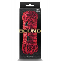 Шелковистая веревка для шибари NS Novelties Bound красная