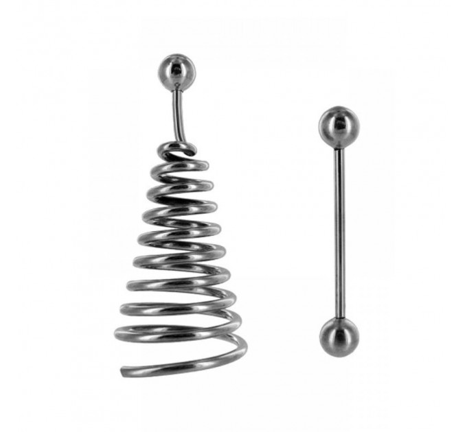 Спіральний подовжувач сосків із сережкою Master Series металевий Спіральний подовжувач сосків із сережкою Master Series металевий