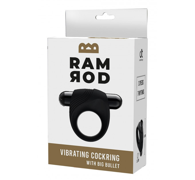 Ерекційне кільце з вібрацією Dream Toys Ramrod чорне, 8 х 3.2 см