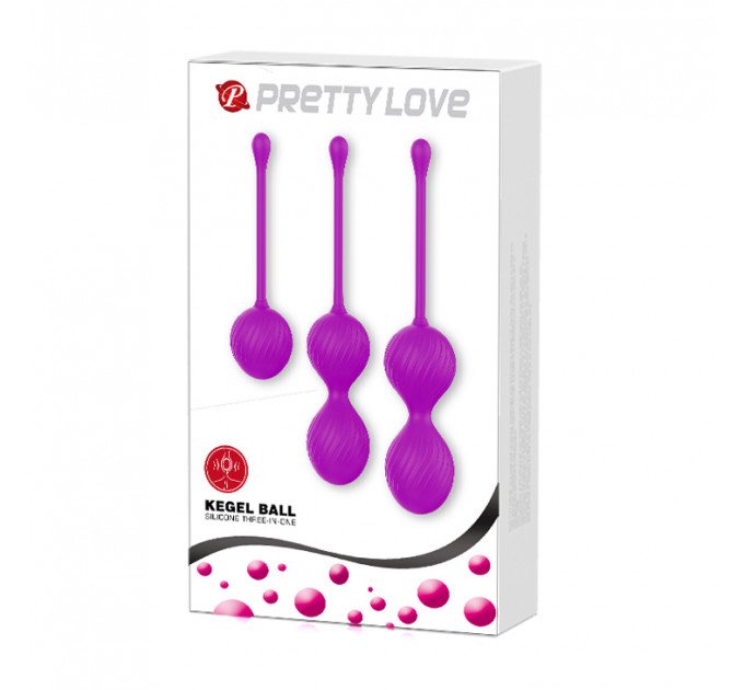 Вагинальные шарики PRETTY LOVE фиолетовые, 3 шт