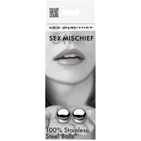 Вагинальные шарики из стали Sex & Mischief Steel Balls серебряные, 2.5 см