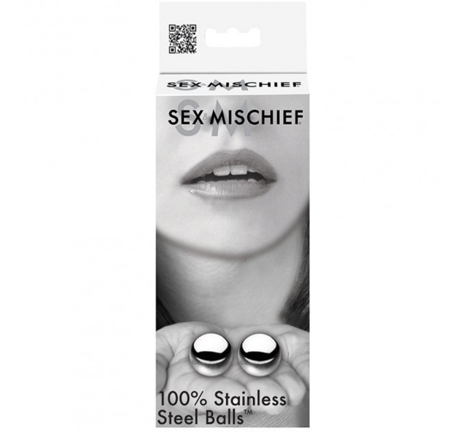 Вагинальные шарики из стали Sex & Mischief Steel Balls серебряные, 2.5 см