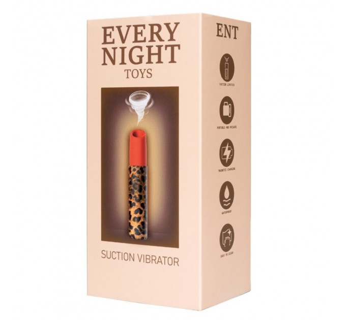Вакуумний стимулятор клітора Every Night Toys у формі помади, леопардовий принт