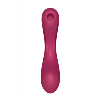Вакуумний вібратор із потрійною стимуляцією Satisfyer Curvy Trinity 1, бордовий