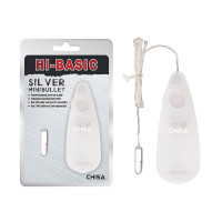Вибропуля с пультом управления Chisa Hi-Basic Silver Mini Bullet