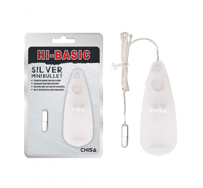 Вибропуля с пультом управления Chisa Hi-Basic Silver Mini Bullet