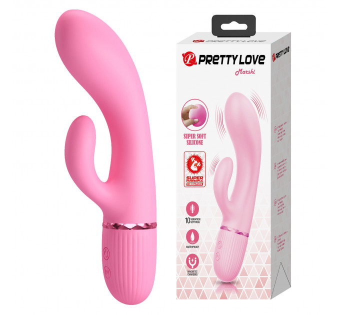 Вибратор-кролик PRETTY LOVE Marski розовый, 18 х 3.6 см