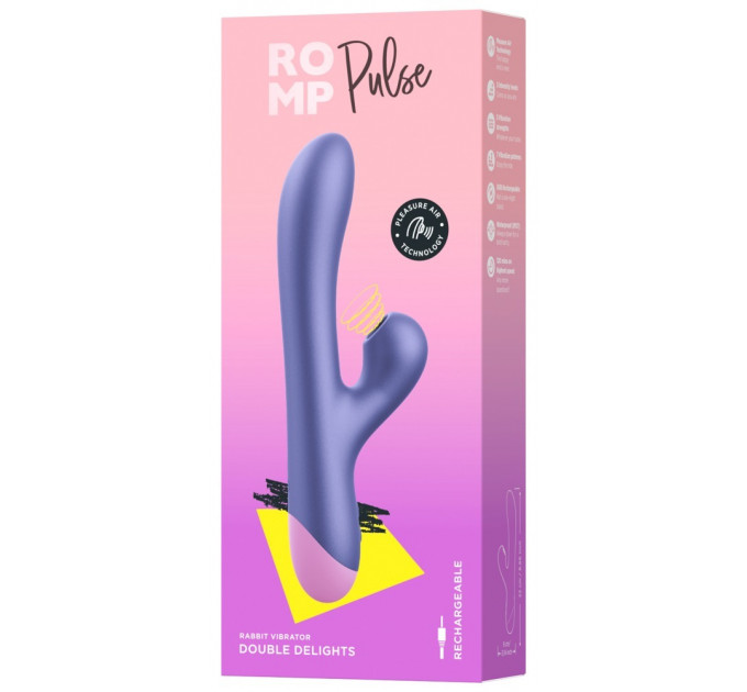 Вибратор-кролик с пульсатором для клитора ROMP Pulse фиолетовый