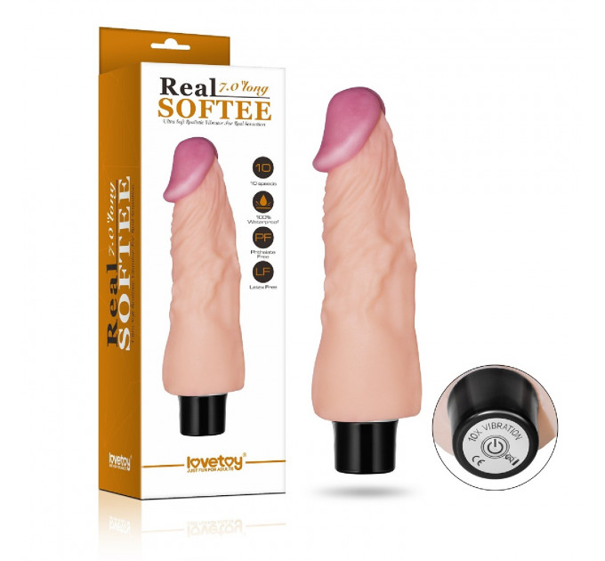 Вибратор реалистичный Lovetoy Real Softee на батарейках, телесного цвета