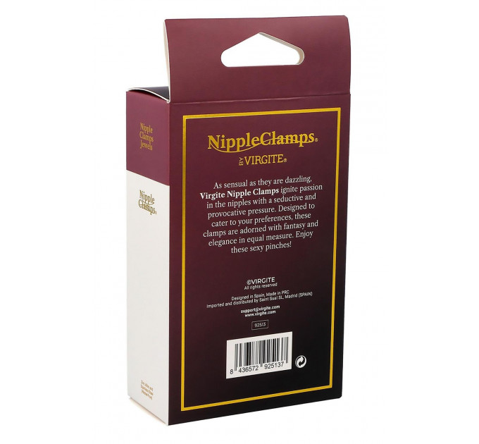 Зажимы для сосков Virgite Nipple Clamps с перьями, золотисто-черные
