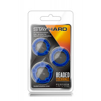Набор эрекционных колец STAY HARD BEADED COCKRINGS BLUE