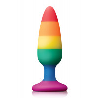 Радужная анальная пробка COLOURFUL LOVE RAINBOW ANAL PLUG MEDIUM
