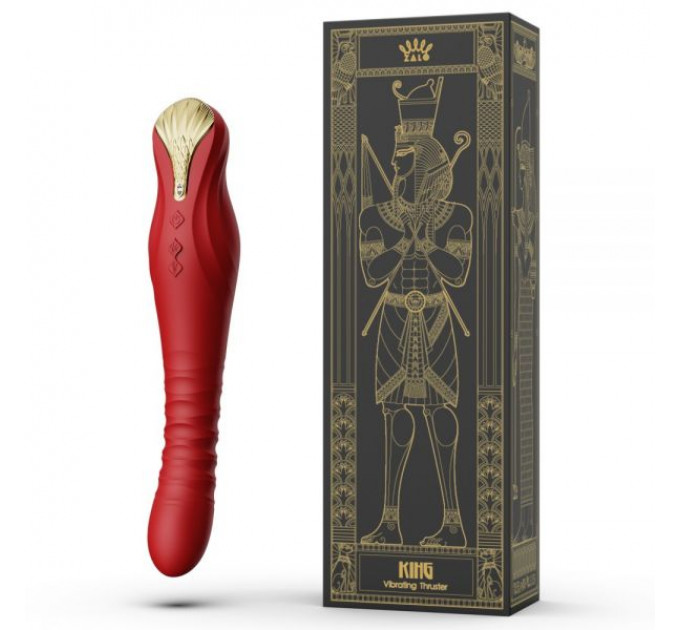 Вібромасажер з фрикціями і управлінням зі смартфона ZALO KING, Wine Red
