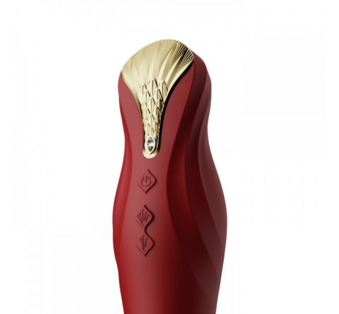 Вібромасажер з фрикціями і управлінням зі смартфона ZALO KING, Wine Red