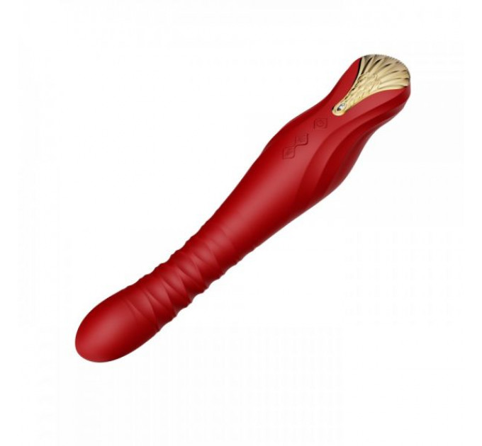 Вібромасажер з фрикціями і управлінням зі смартфона ZALO KING, Wine Red