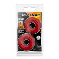 Набор эрекционных колец STAY HARD DONUT RINGS OVERSIZED RED