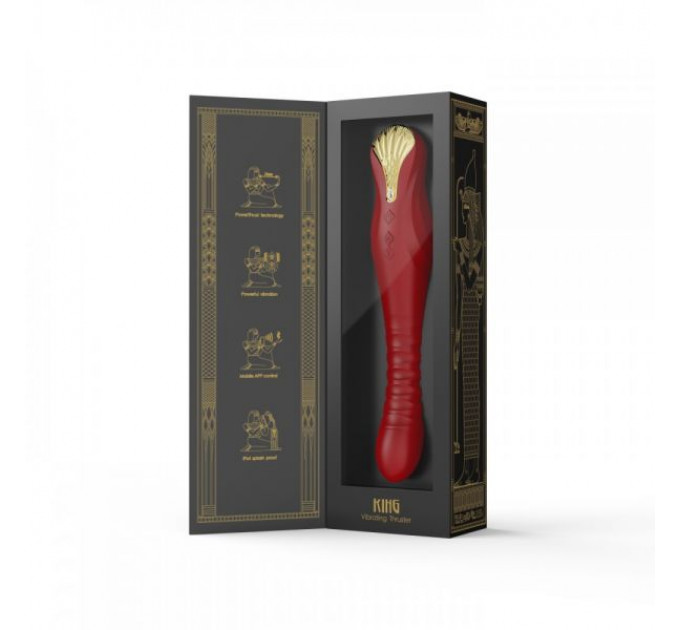 Вібромасажер з фрикціями і управлінням зі смартфона ZALO KING, Wine Red