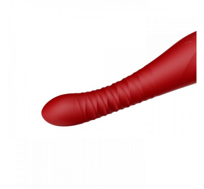 Вібромасажер з фрикціями і управлінням зі смартфона ZALO KING, Wine Red