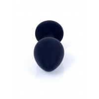 Анальная пробка черная с камнем Plug-Jewellery Black Silicon PLUG Medium- Pink Diamond