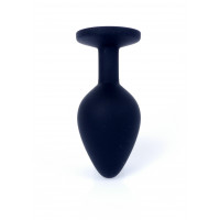 Анальная пробка черная с камнем Plug-Jewellery Black Silicon PLUG Medium- Pink Diamond