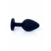 Анальная пробка черная с камнем Plug-Jewellery Black Silicon PLUG Medium- Pink Diamond