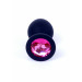 Анальная пробка черная с камнем Plug-Jewellery Black Silicon PLUG Medium- Pink Diamond