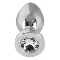Анальная пробка с камнем You2Toys Jewel Buttplug, серебристая, Small